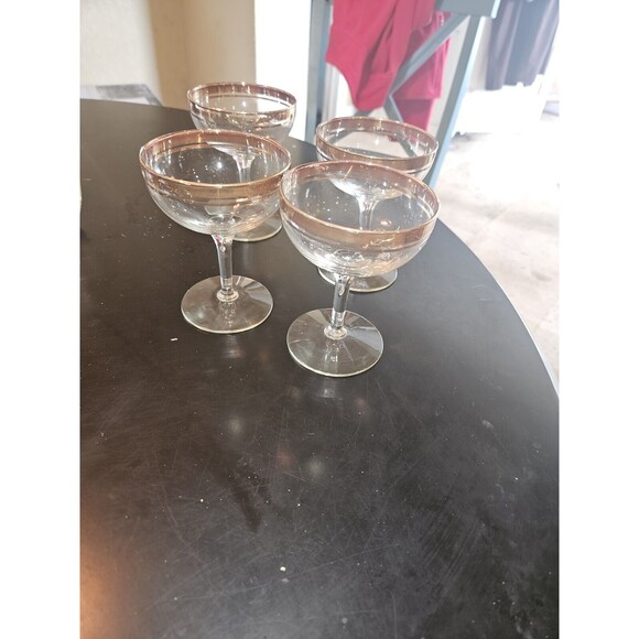 VINTAGE MCM COCKTAIL PITCHER With 4 Glasses 4 Martini GREAT HEAVY GOLD TRIM - Picture 6 of 7